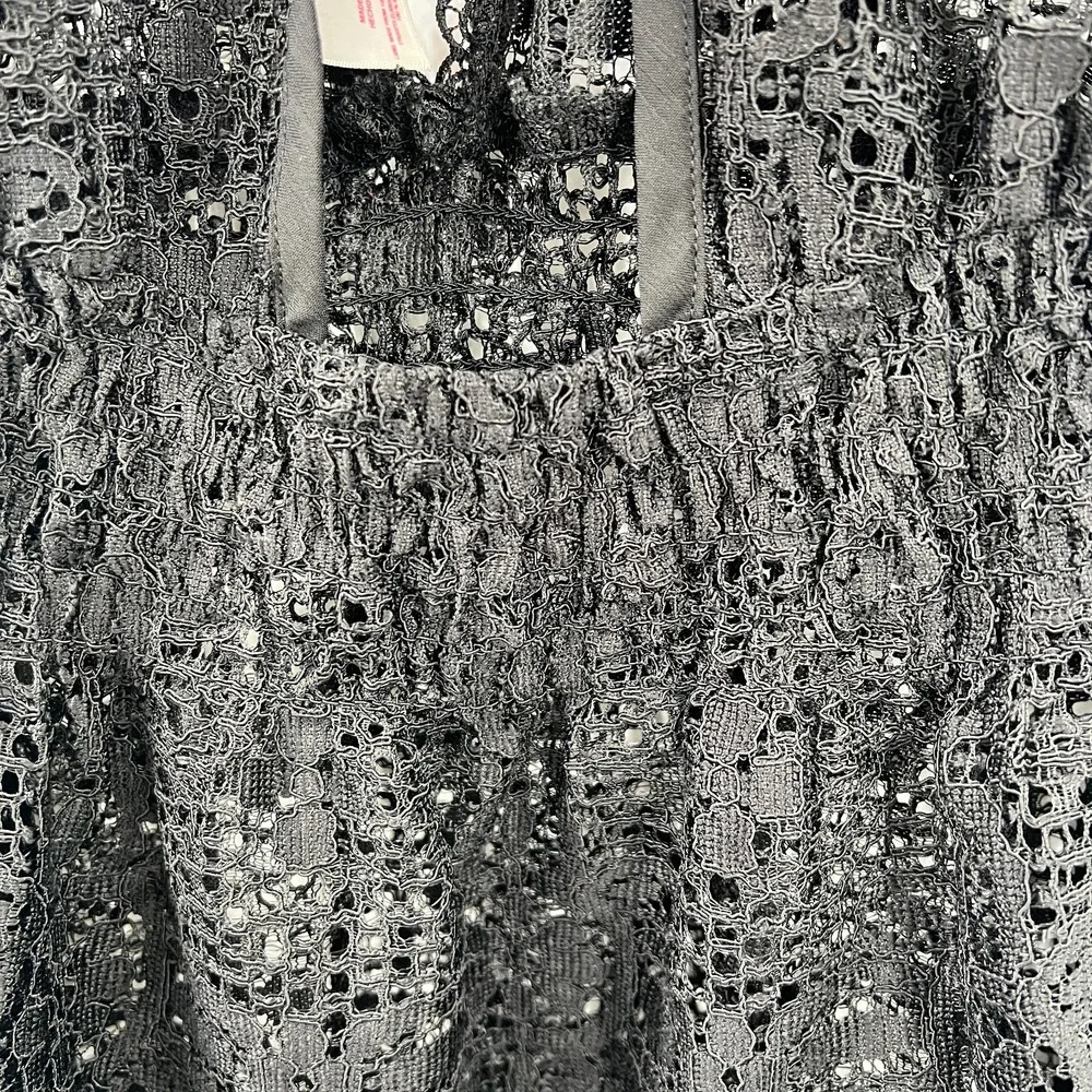 whimsigoth lace‎ poncho style swim cover-up tropical resort black beach pool S